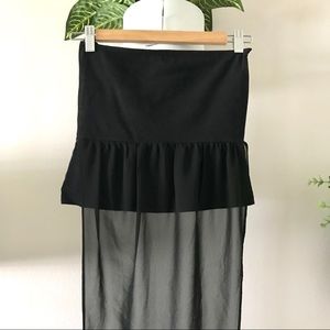 VICTORIAS SECRET Black Strapless Top with Sash